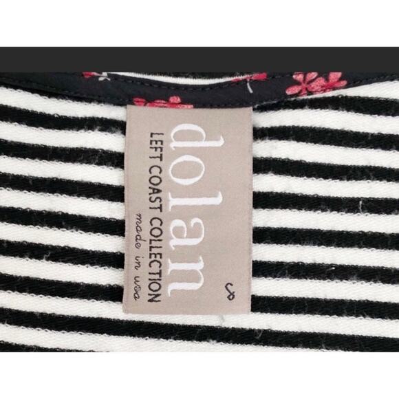 Anthropologie Dolan Left Coast Black & White Stripe Malta Tie Waist Dress,Size S - Picture 15 of 15